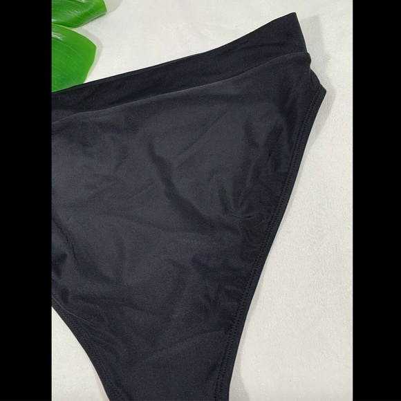 NEW $18 Xhilaration Black High Leg‎ High Waist Bikini Bottoms [ Small ] #3363 - Picture 9 of 11